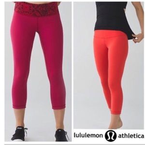 Lululemon Red Snakeskin/Orange Reversible Leggings